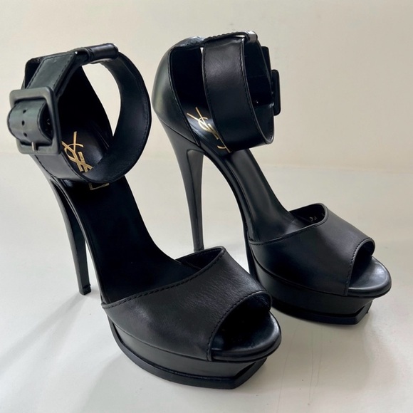 Yves Saint Laurent Women's Black Courts Platform High Heels size 39 - Picture 2 of 7